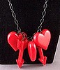 JE33 Judith Evans red resin heart & arrows necklace